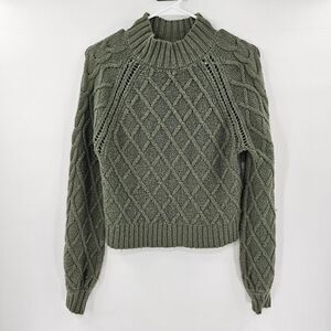 American Eagle crop top sweater knit green small